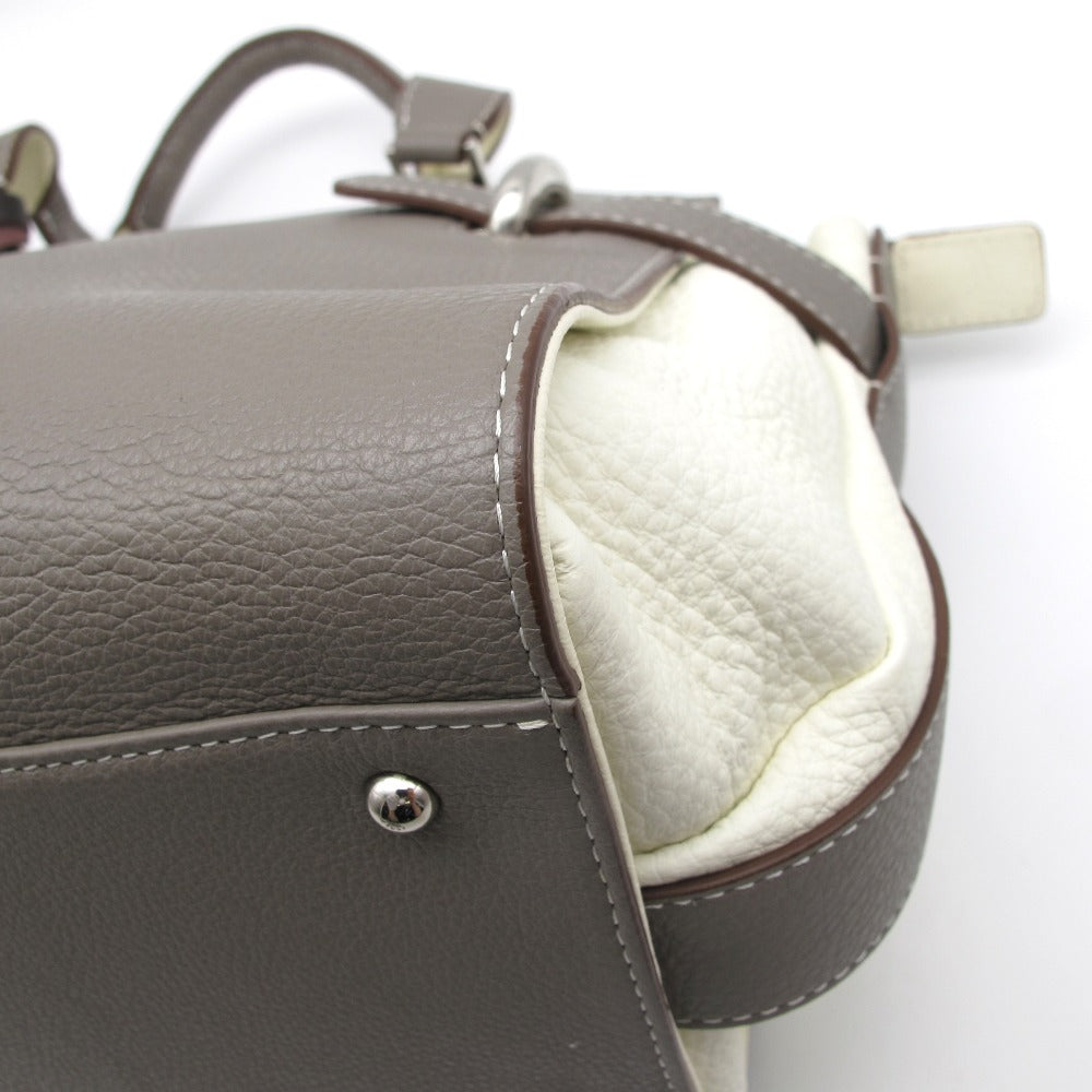 PELLE BORSA ペレボルサ 3WAYバッグ ショルダーバッグ ハンドバッグ 斜め掛け 肩掛け 2ストラップ レザー トープ ホワイト レディース 美品