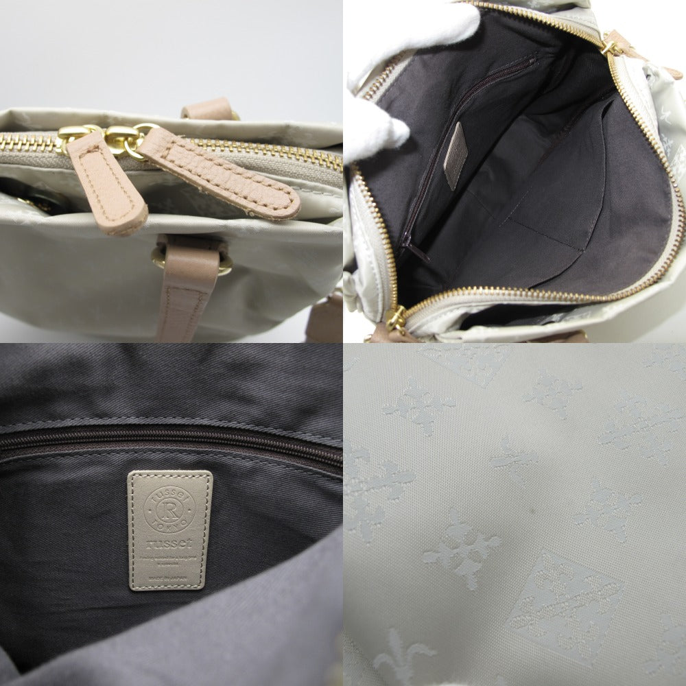 russet ラシット 2WAY ショルダーバッグ ハンドバッグ トート 斜め掛け クロスボディ モノグラム 総柄 ナイロン レザー ベージュ レディース