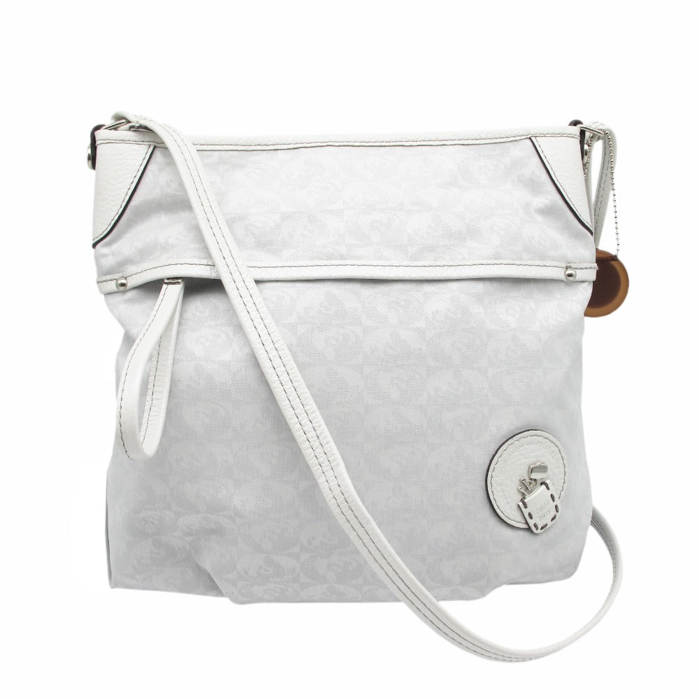 PELLE BORSA ペレボルサ Alive アライブ ショルダーバッグ 4326 斜め掛け クロスボディ ポシェット コーティングキャンバス レザー ホワイト グレー レディース