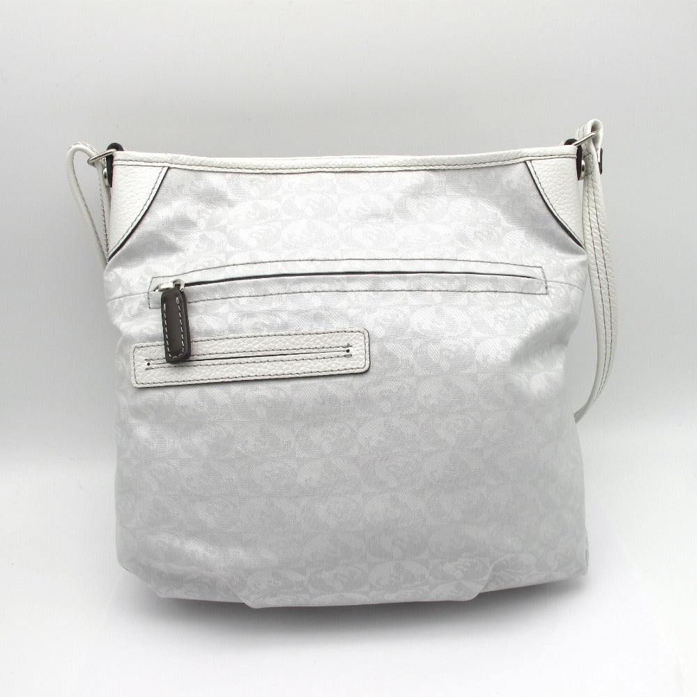 PELLE BORSA ペレボルサ Alive アライブ ショルダーバッグ 4326 斜め掛け クロスボディ ポシェット コーティングキャンバス レザー ホワイト グレー レディース