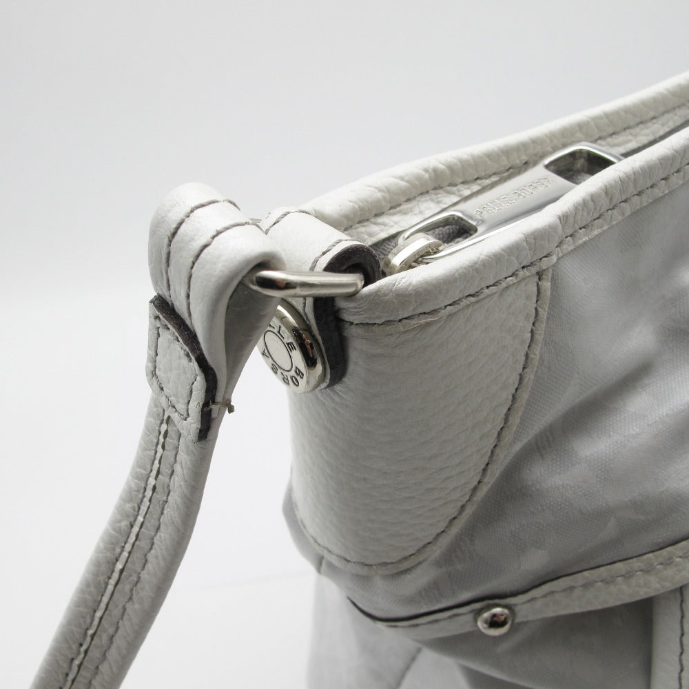 PELLE BORSA ペレボルサ Alive アライブ ショルダーバッグ 4326 斜め掛け クロスボディ ポシェット コーティングキャンバス レザー ホワイト グレー レディース