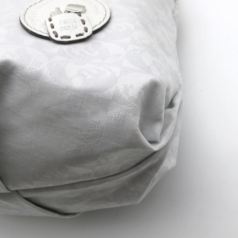 PELLE BORSA ペレボルサ Alive アライブ ショルダーバッグ 4326 斜め掛け クロスボディ ポシェット コーティングキャンバス レザー ホワイト グレー レディース