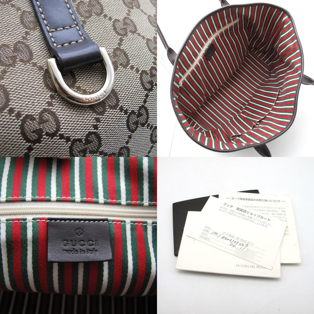 GUCCI グッチ インターロッキングG トートバッグ ショルダーバッグ 169946 GG キャンバス レザー ベージュ レディース
