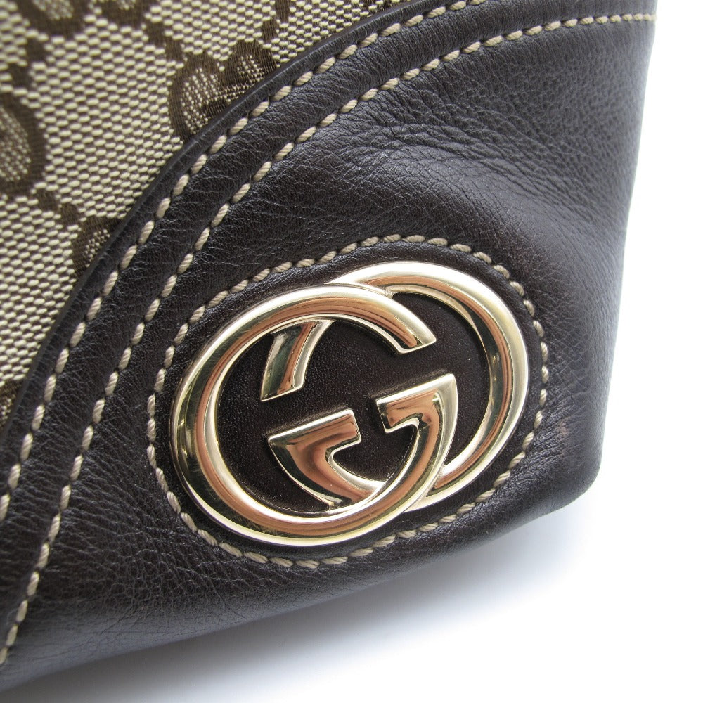 GUCCI グッチ インターロッキングG トートバッグ ショルダーバッグ 169946 GG キャンバス レザー ベージュ レディース