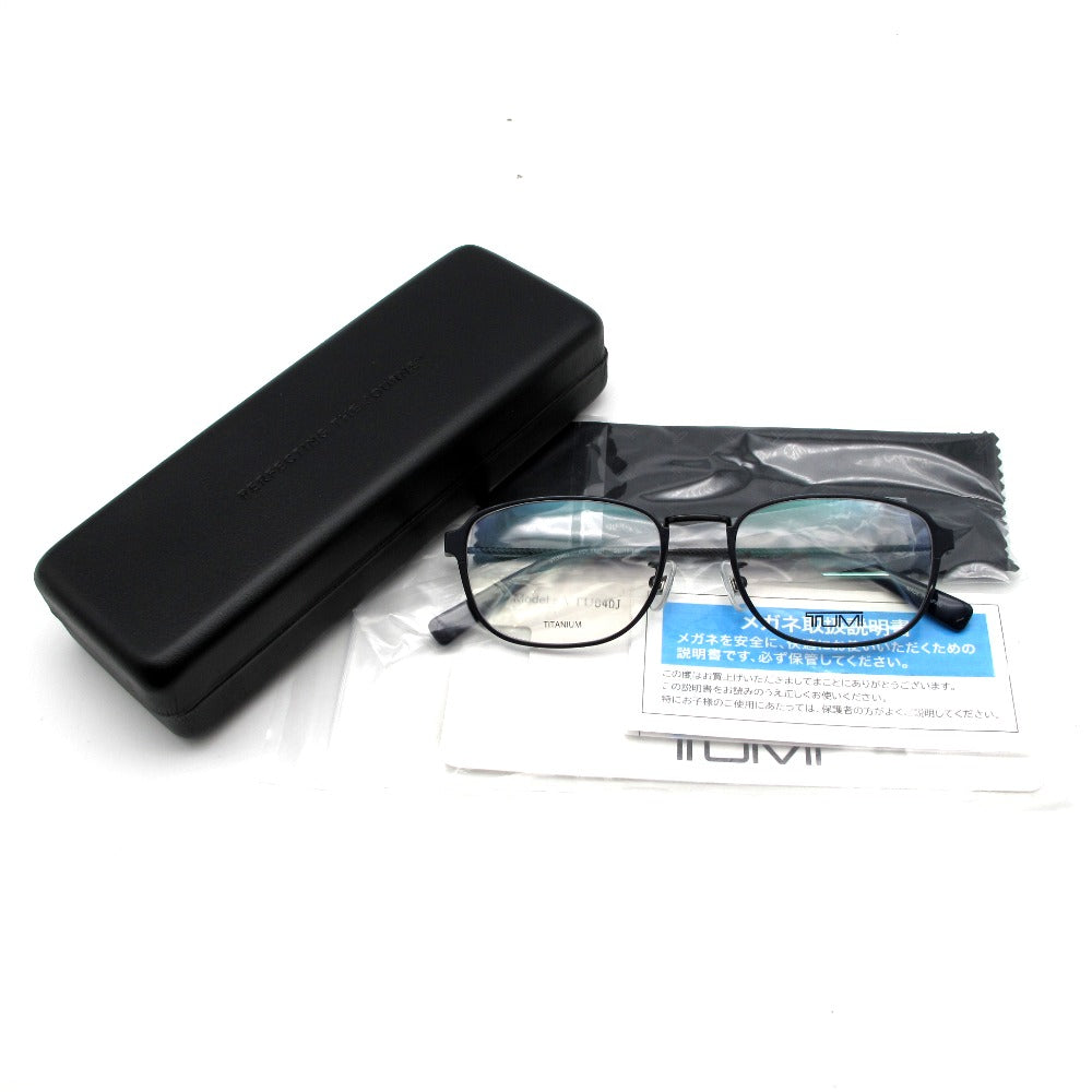 TUMI トゥミ サングラス メガネフレーム チタン製 ブラック プラスチックモダン フルリム 51-18-145 日本製 クロス ケース付き アイウェア VTU040J-0XAX