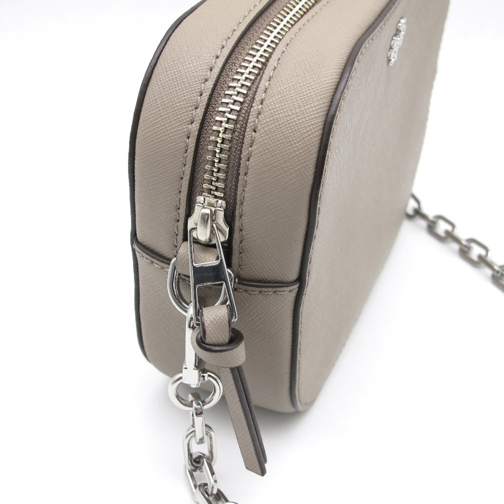 Tory Burch トリーバーチ チェーンショルダーバッグ カメラバッグ ポシェット 斜め掛け ロゴ エマーソン 52898 サフィアーノレザー グレージュ レディース 美品