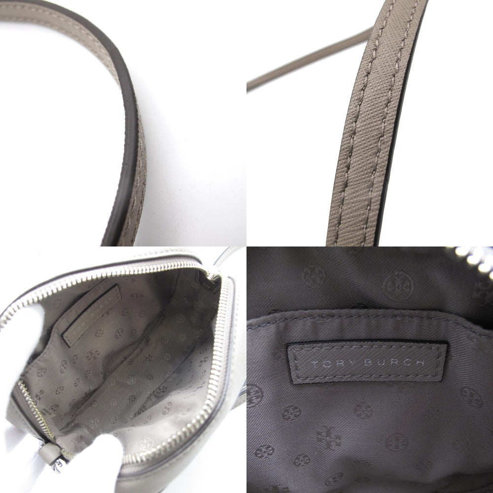 Tory Burch トリーバーチ チェーンショルダーバッグ カメラバッグ ポシェット 斜め掛け ロゴ エマーソン 52898 サフィアーノレザー グレージュ レディース 美品