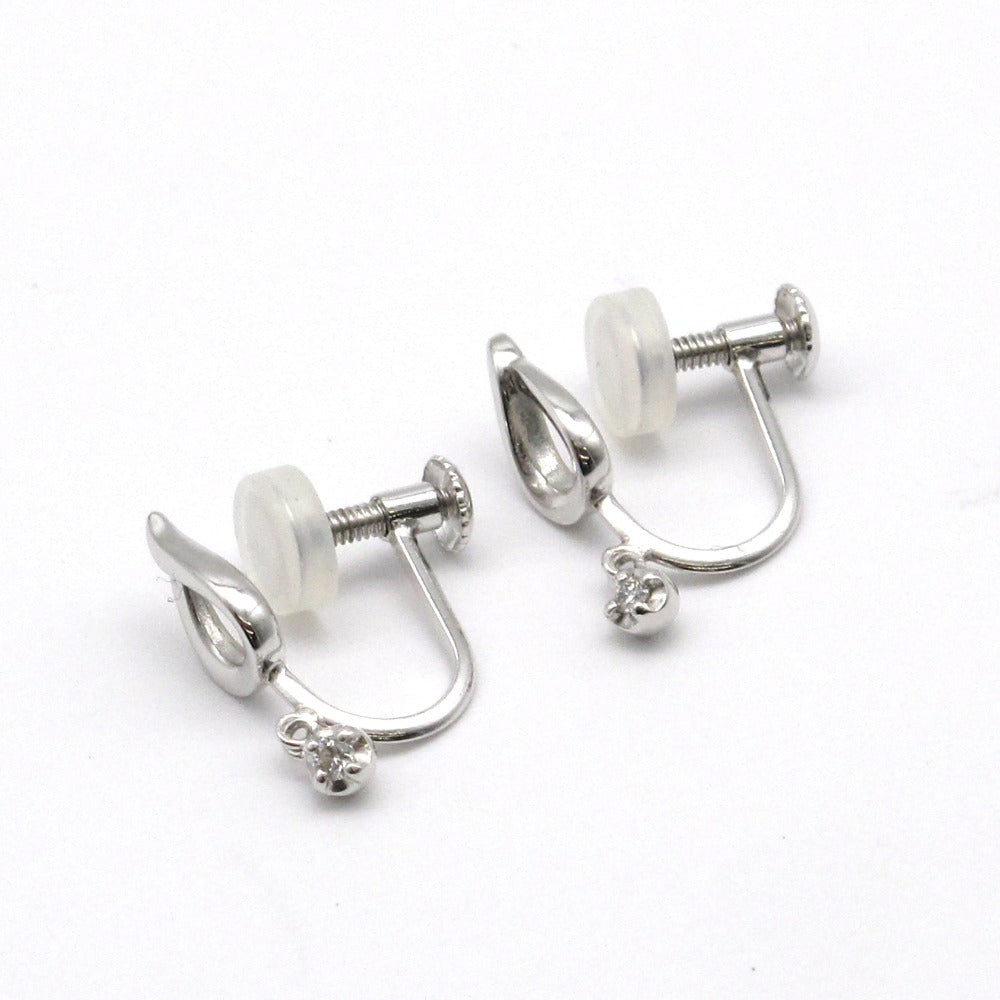 4℃ ヨンドシー K10 イヤリング スイング ダイヤモンド ホワイトゴールド ネジ式 ブランド ジュエリー アクセサリー