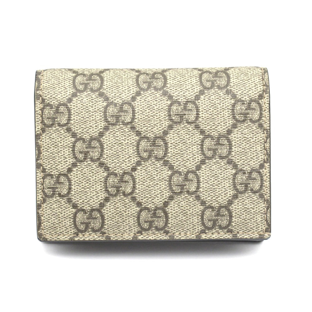 GUCCI グッチ GGスプリーム コンパクトウォレット 二つ折り財布 ミニ財布 508757 コーティングキャンバス レザー ベージュ ブラウン