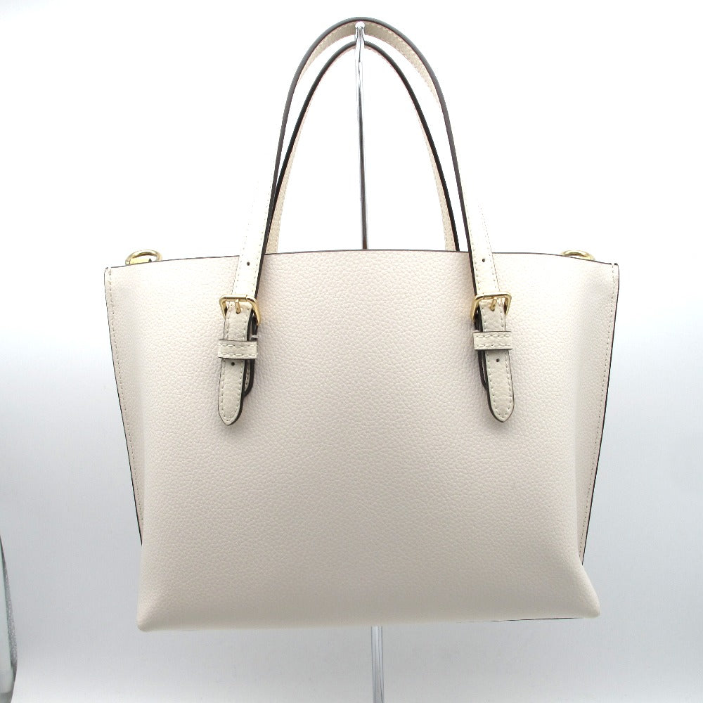 COACH コーチ ショルダーバッグ ハンドバッグ トートバッグ 2WAYバッグ 斜め掛け 正面ロゴ ホワイト レザー レディース C4084