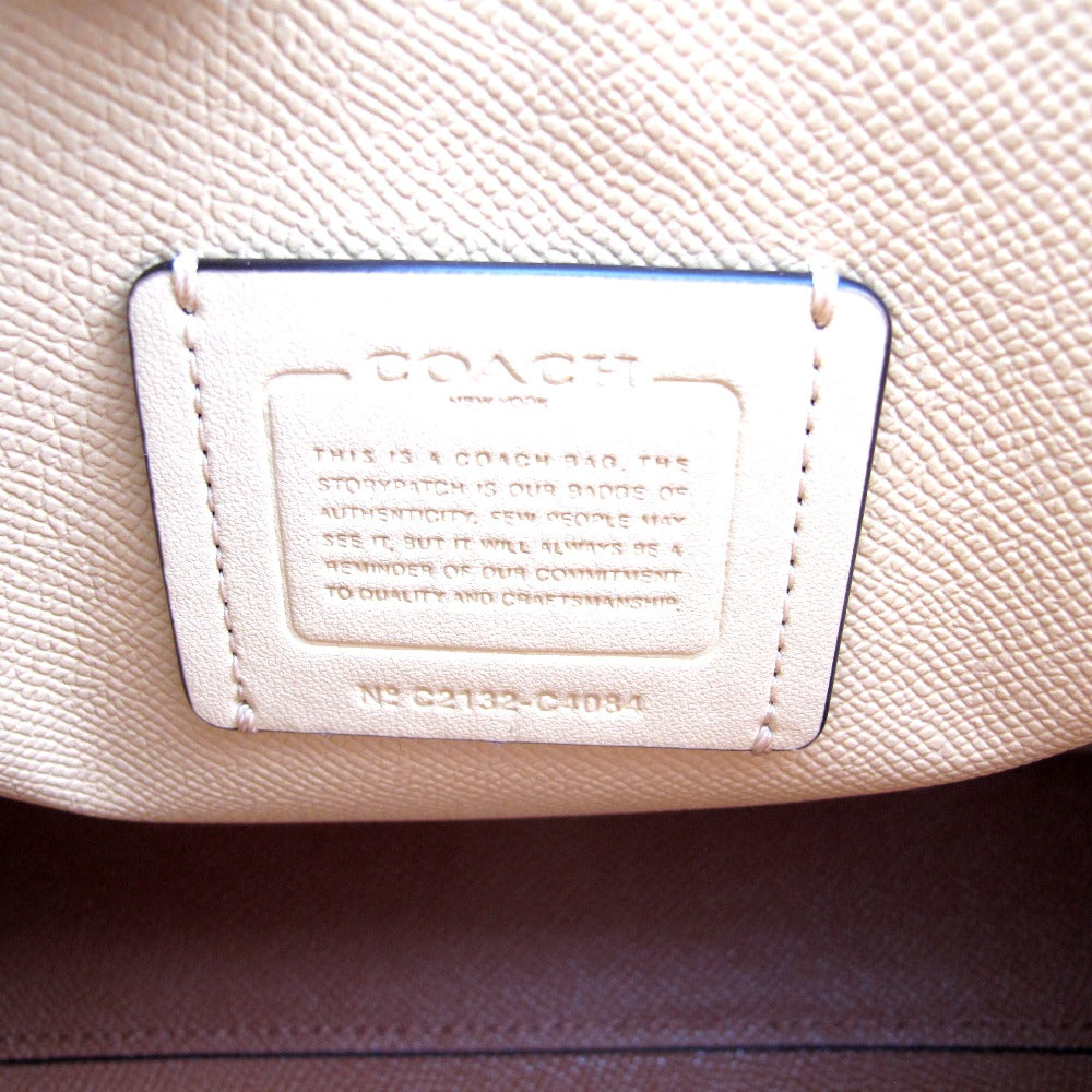 COACH コーチ ショルダーバッグ ハンドバッグ トートバッグ 2WAYバッグ 斜め掛け 正面ロゴ ホワイト レザー レディース C4084