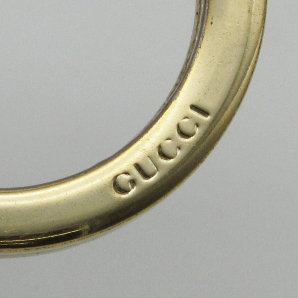 GUCCI グッチ ロゴ プレート キーリング キーホルダー チャーム シェリー ウェブ メタル ゴールド