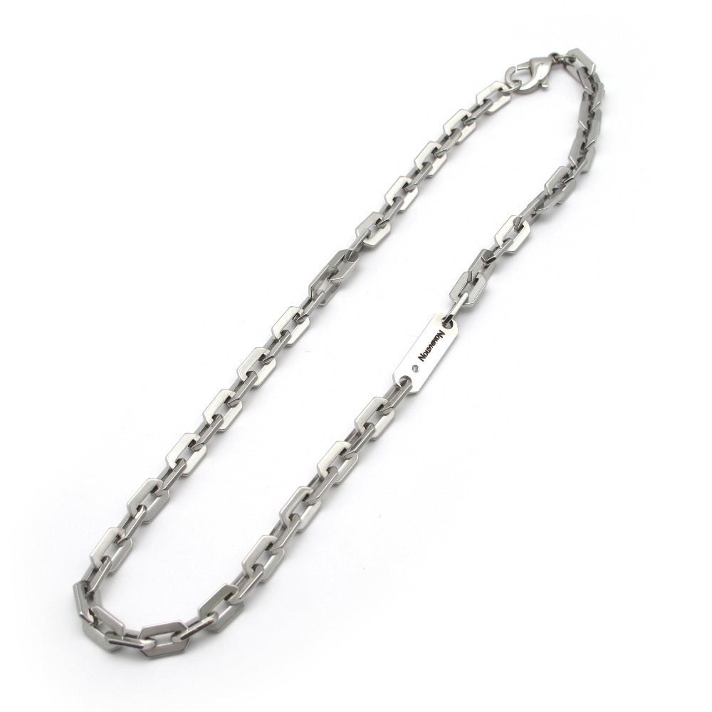 NOMINATION ノミネーション ネックレス ロゴプレート 1Pダイヤ チェーン ステンレススチール 約48cm アクセサリー メンズ
