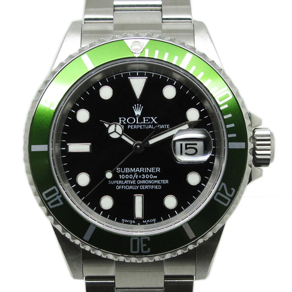 ROLEX ロレックス 腕時計 サブマリーナ デイト グリーン Ref.16610LV F番 ビッグスイス ファット4 SUBMARINER