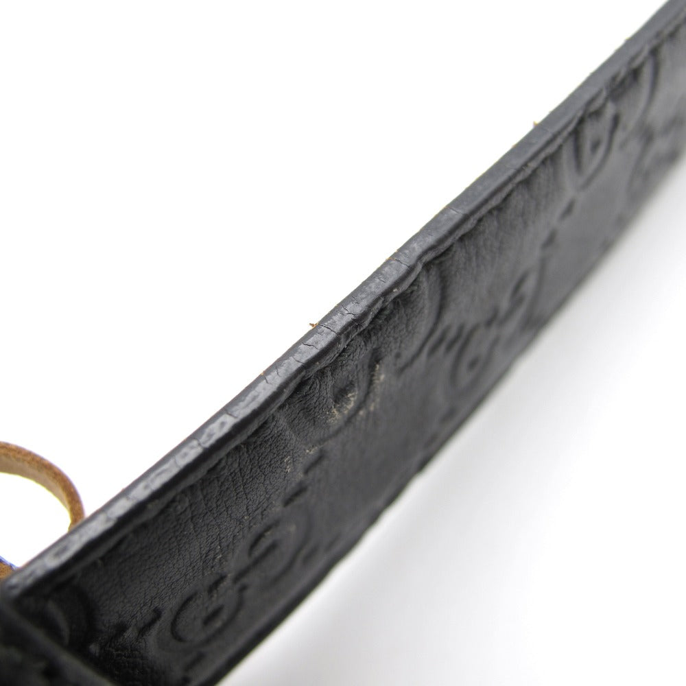 GUCCI グッチ インターロッキングG ベルト 114984 グッチシマ GG柄 レザー ブラック シルバー メンズ