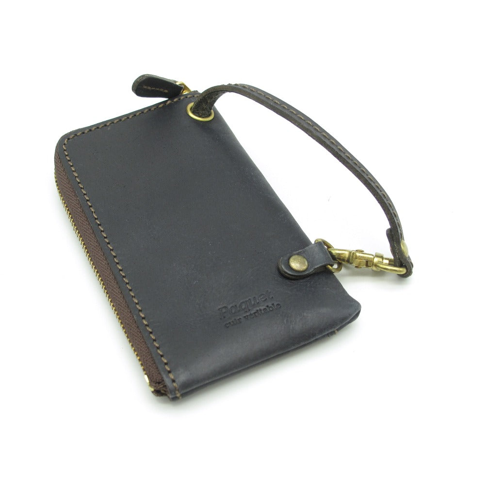 Hawk Company ホークカンパニー Paquet パケット 本革 キーケース キーリング付きケース 鍵 コイン 小銭 小物 レザー ネイビー 男女兼用