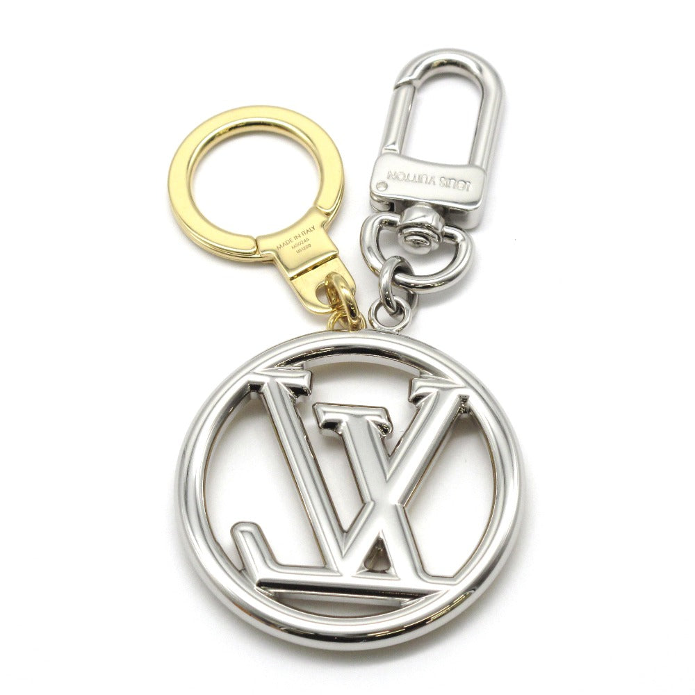 LOUIS VUITTON ルイ・ヴィトン キーホルダー ポルトクレ LVサークル BFF キーリング バッグチャーム メタル ゴールド シルバー #202 M80246 美品