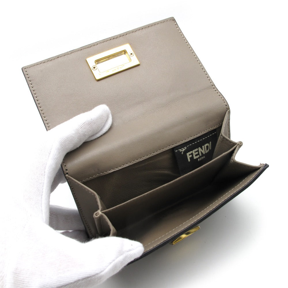 FENDI フェンディ 二つ折り財布 ピーカブー ウォレット ターンロック レザー ブラック 8M0359