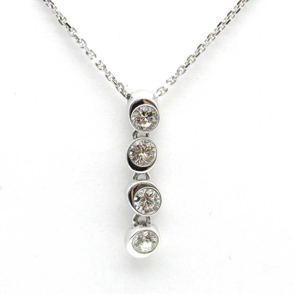SWAROVSKI スワロフスキー ネックレス 4ストーン スイング ペンダント クリスタル メッキ アクセサリー ジュエリー 美品