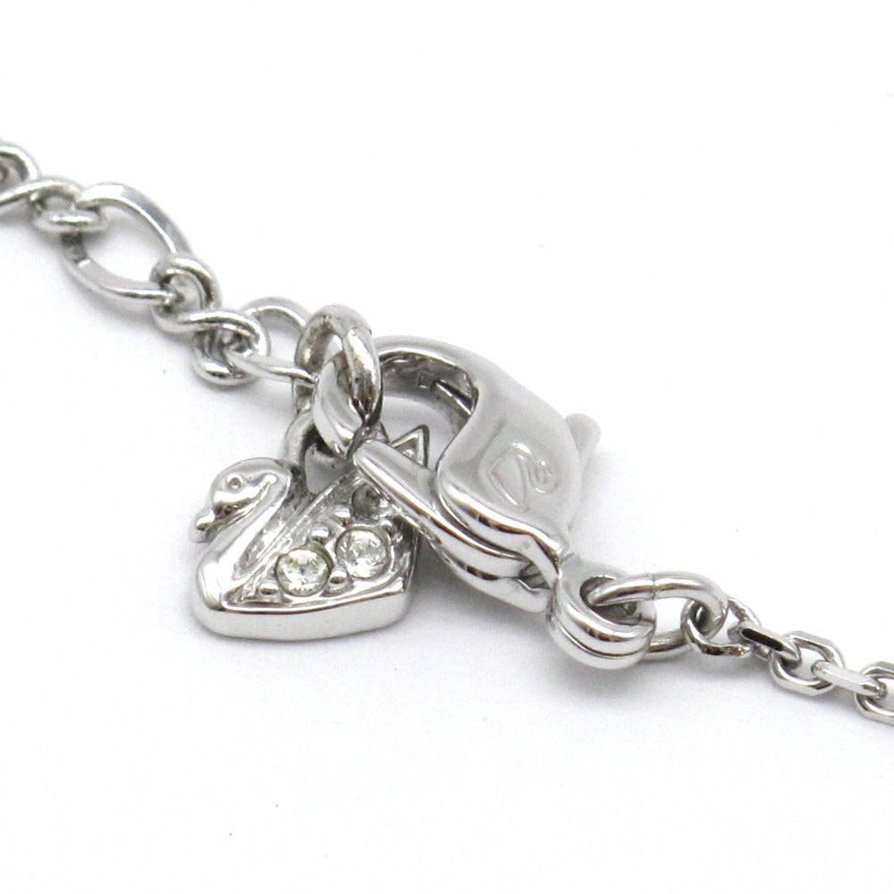 SWAROVSKI スワロフスキー ネックレス 4ストーン スイング ペンダント クリスタル メッキ アクセサリー ジュエリー 美品