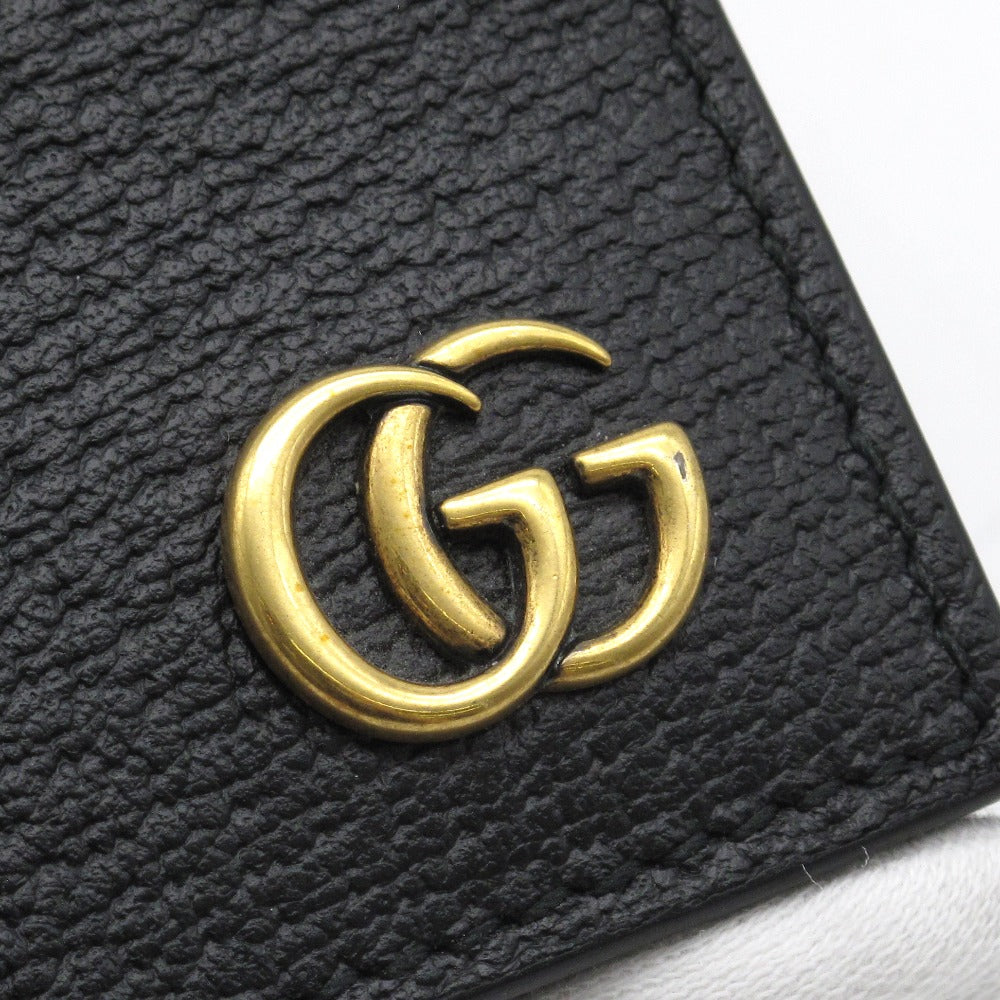 GUCCI グッチ カードケース GGマーモント レザー カードケース 名刺入れ ブラック ゴールド 428737 美品