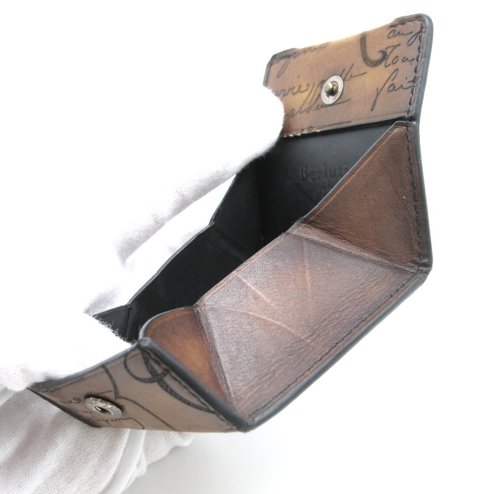 Berluti ベルルッティ コインケース 小銭入れ カリグラフィ ヴェネチアン レザー 本革 ブラウン メンズ