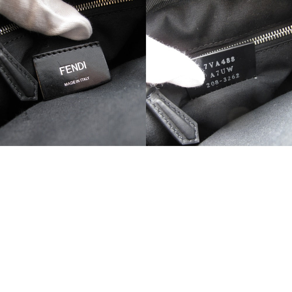 FENDI フェンディ ショルダーバッグ ミディアム メッセンジャー SANTANDER クロスボディ ズッカ ジャガード ナイロン スエード レザー 7VA488 美品