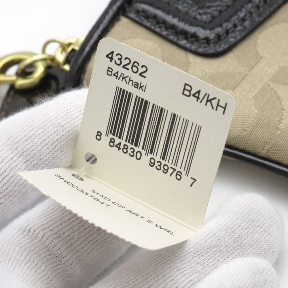 COACH コーチ ポーチ マディソン オプアート リストレット キャンバス エナメル レザー 43262