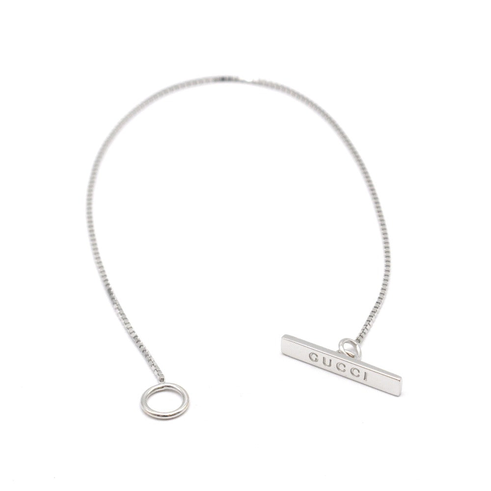 GUCCI グッチ ブレスレット ラリアット ブレスレット K18WG 750 ホワイトゴールド ラリエット 2.8g 約17.5cm レディース ジュエリー アクセサリー 美品