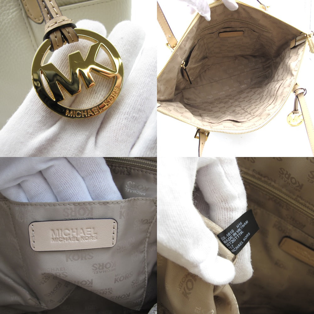 Michael Kors マイケルコース トートバッグ ジェットセットアイテム ショルダーバッグ MKチャーム バニラ クリーム レザー 革 レディース 35T2GTTT8L 美品