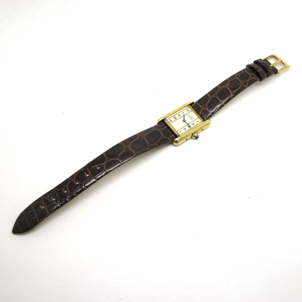 CARTIER カルティエ 腕時計 マストタンク ヴェルメイユ SM アイボリー文字盤 クォーツ