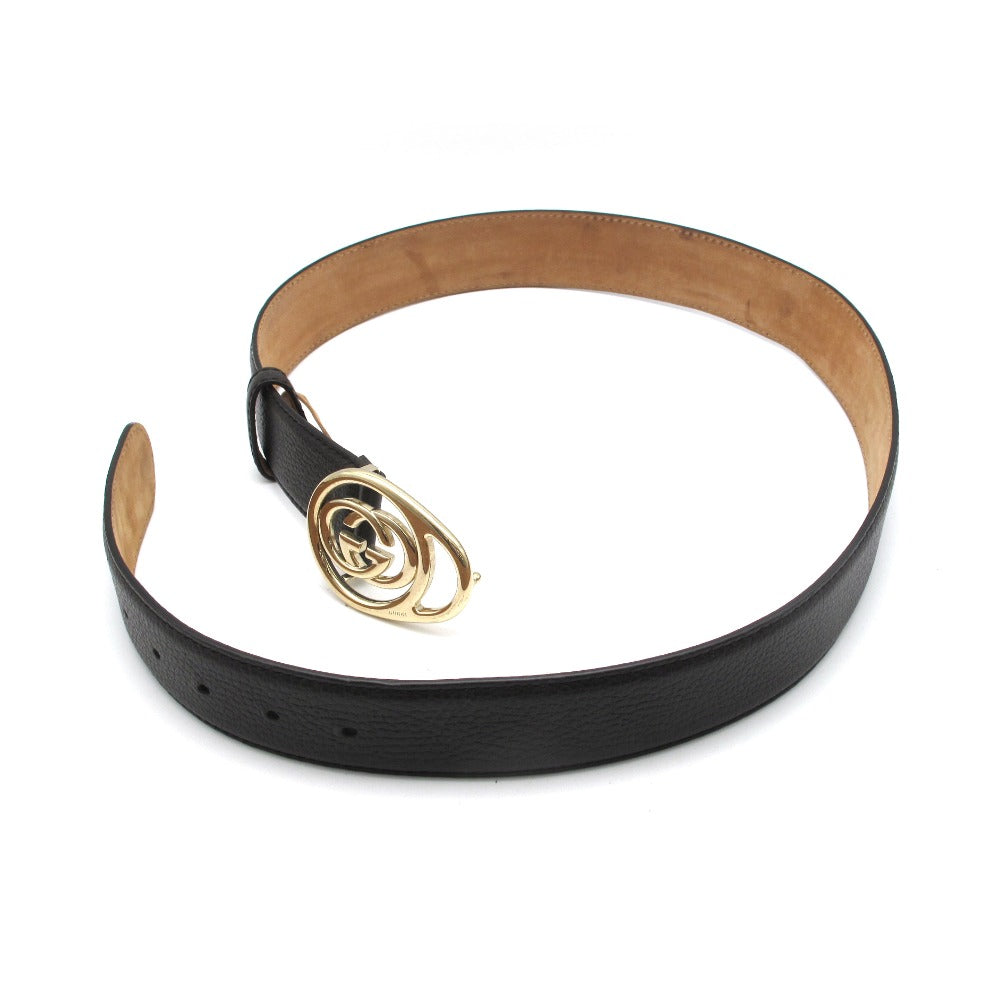GUCCI グッチ ベルト インターロッキングG レザー 90・36 ブラウン ゴールド メンズ レディース アウトレット品 365260 長さ105cm