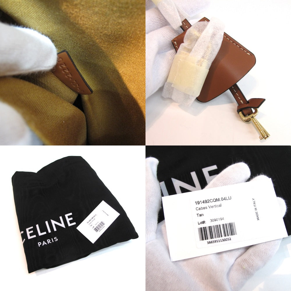 CELINE セリーヌ トートバッグ カバ バーティカル カレッジロゴ トリオンフ キャンバス レザー メンズ レディース 191492 未使用品