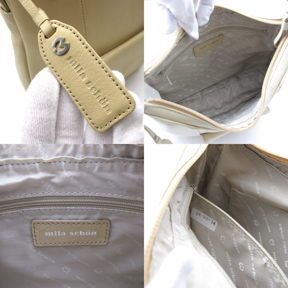 mila schon ミラショーン ショルダーバッグ 2WAY 斜め掛け クロスボディ ポシェット ベージュ レディース 美品