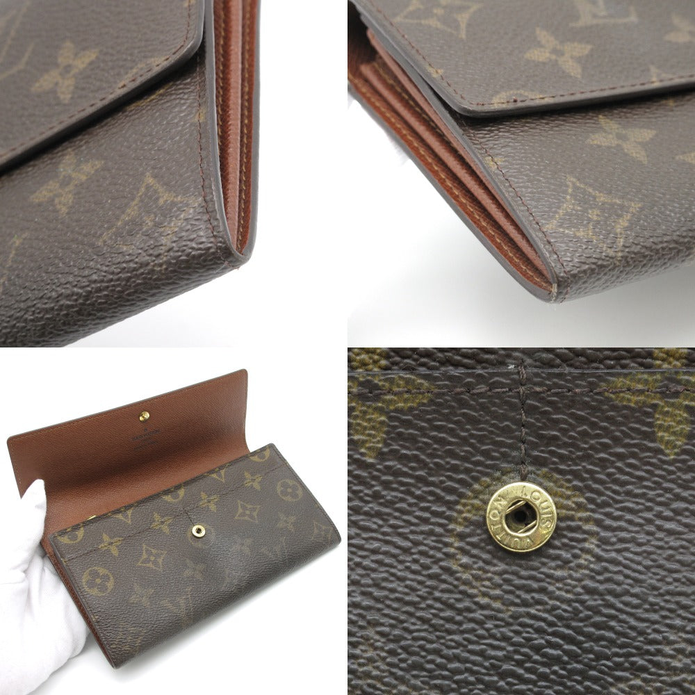 LOUIS VUITTON ルイ・ヴィトン 長財布 ポシェット ポルトモネクレディ ウォレット PVC レザー ブラウン モノグラム M61725