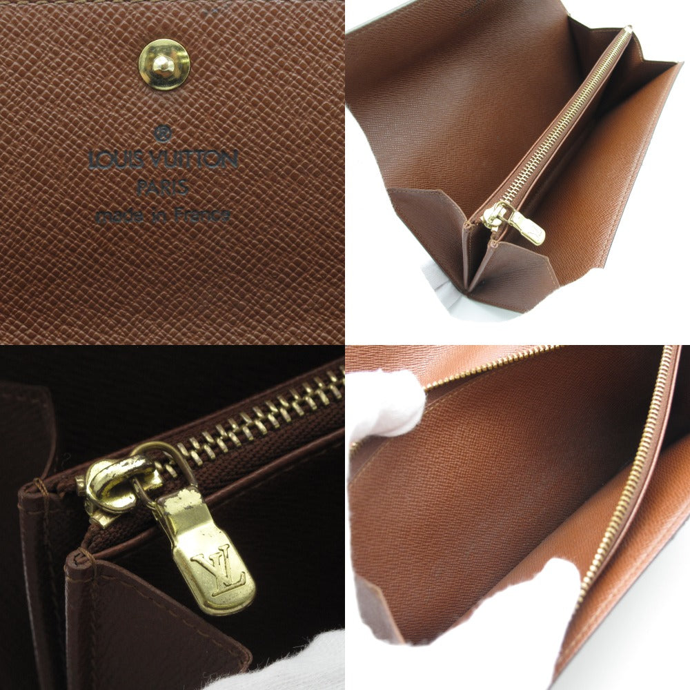 LOUIS VUITTON ルイ・ヴィトン 長財布 ポシェット ポルトモネクレディ ウォレット PVC レザー ブラウン モノグラム M61725