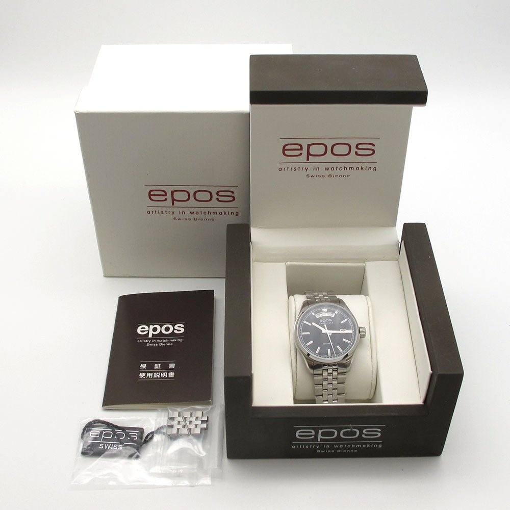 EPOS エポス 腕時計 パッション デイデイト 3501BKM 黒文字盤 自動巻き 美品