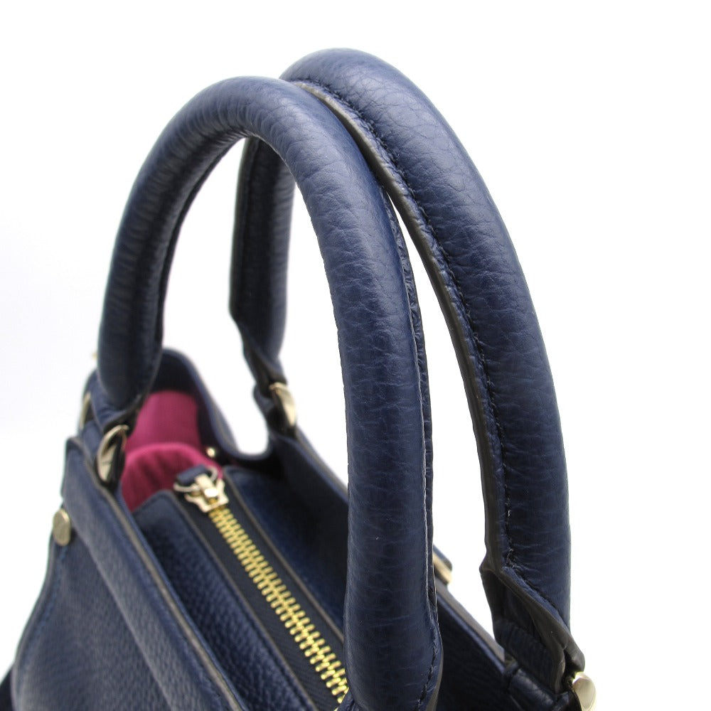 PELLE BORSA ペレボルサ ショルダーバッグ 3WAYバッグ 斜め掛け ハンドバッグ リュック インナーバッグ付き レザー ネイビー 美品