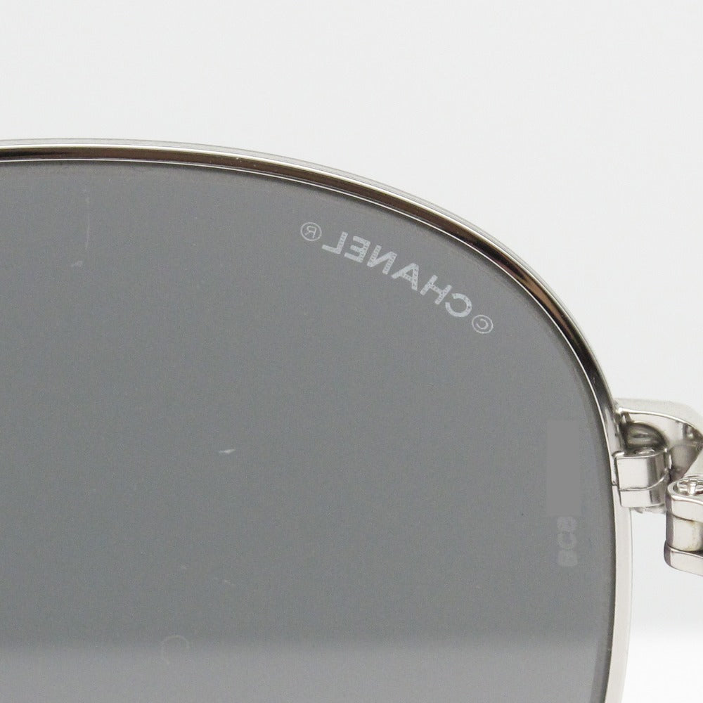 CHANEL シャネル サングラス マトラッセ ミラー ティアドロップ パイロット ココマーク ロゴ デニム グレー シルバー 60 14 135 4207