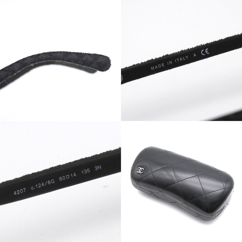 CHANEL シャネル サングラス マトラッセ ミラー ティアドロップ パイロット ココマーク ロゴ デニム グレー シルバー 60 14 135 4207