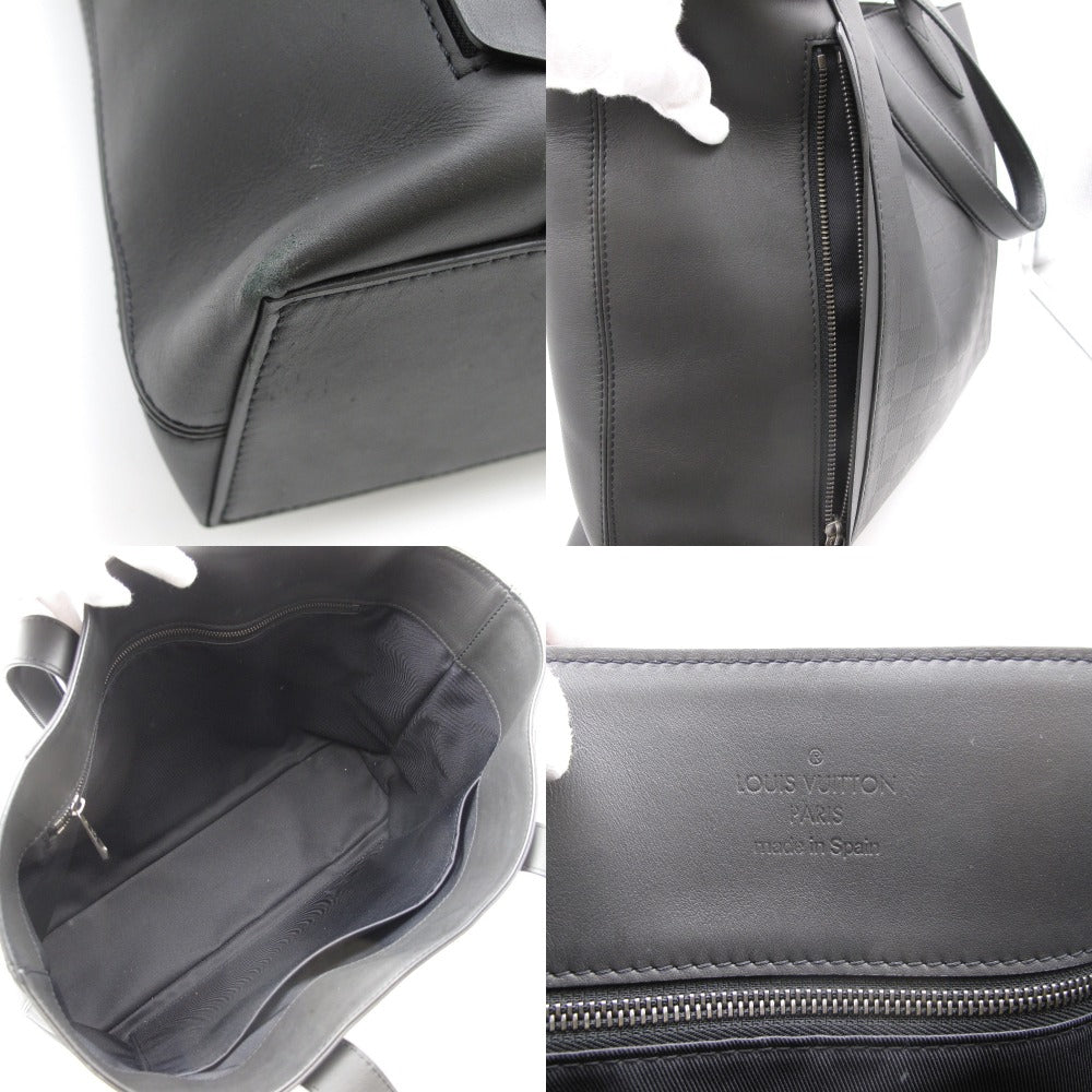 LOUIS VUITTON ルイ・ヴィトン トートバッグ カバ ヴォワヤージュ オニキス ショルダーバッグ レザー ブラック メンズ レディース ダミエ アンフィニ N41493