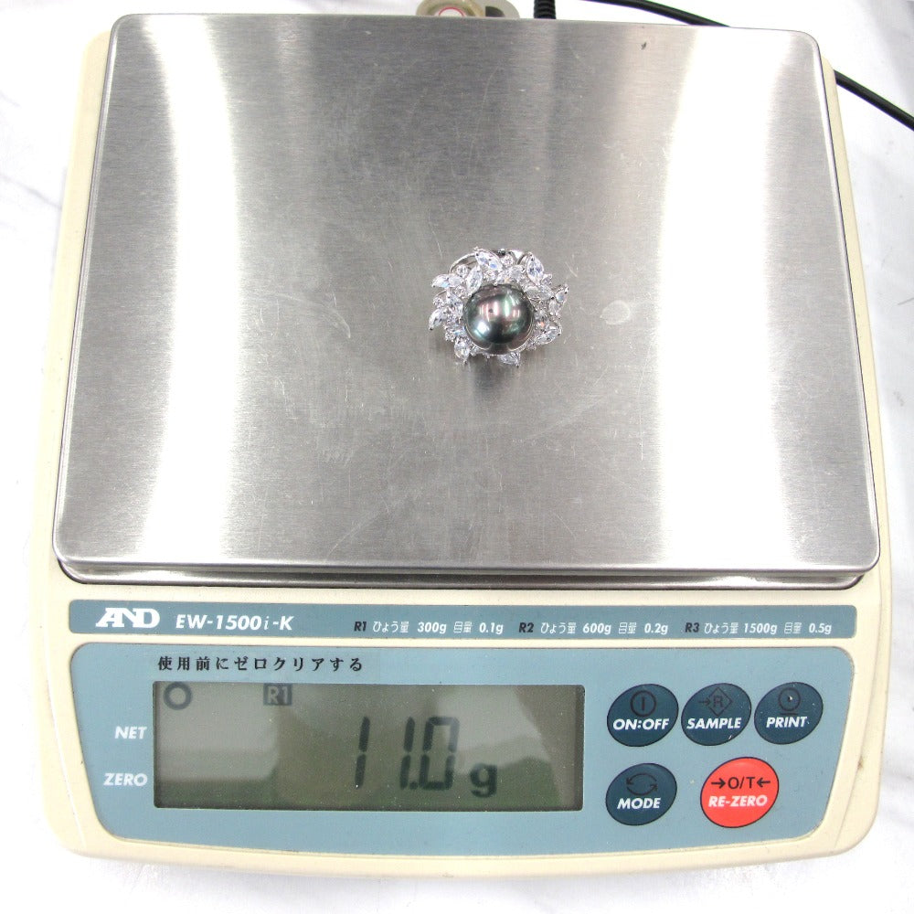 リング・指輪 K10WG ホワイトゴールド ジルコニア 人工真珠 フェイクパール 15mm玉 約11g 12号 13号 大粒 ジュエリー アクセサリー