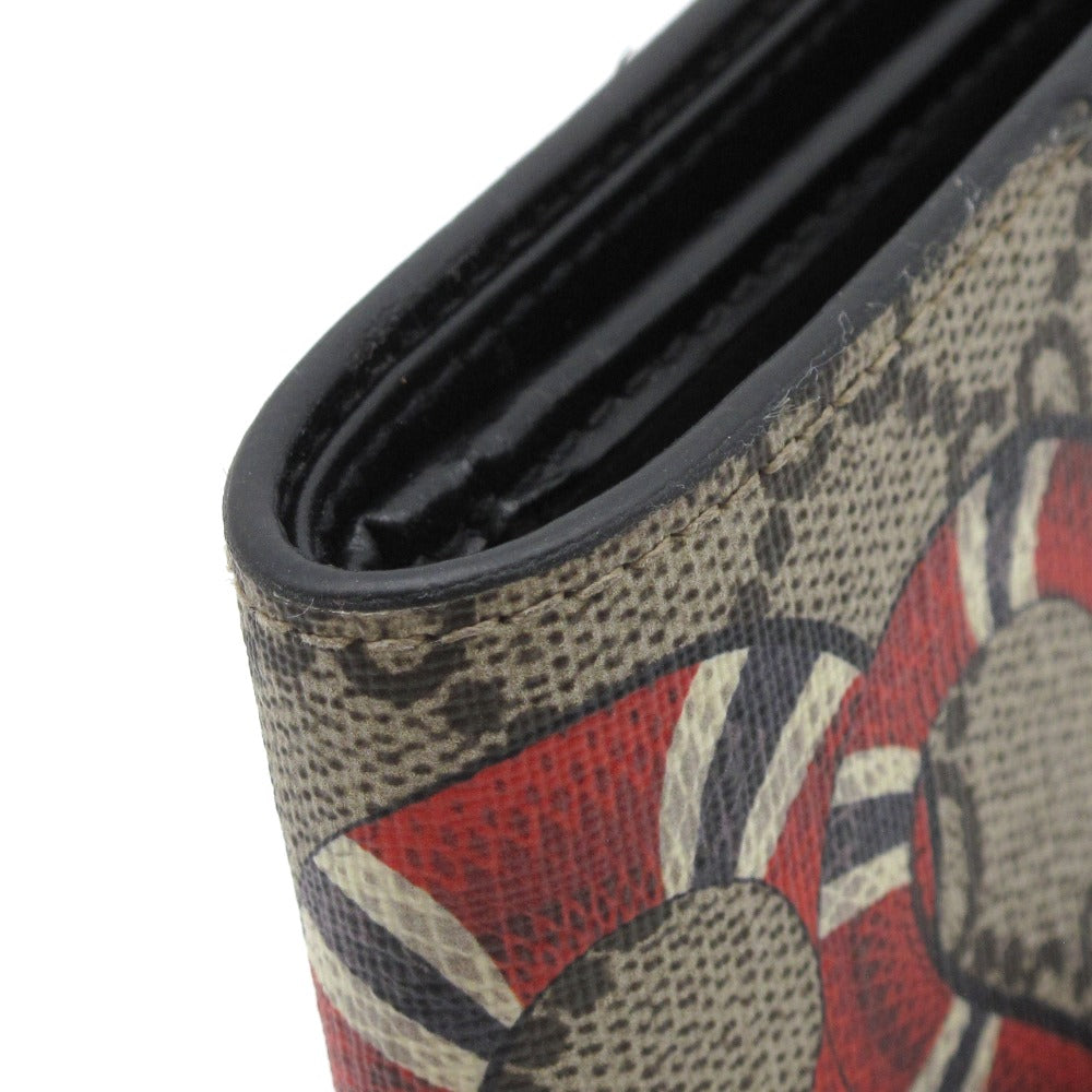 GUCCI グッチ 二つ折り財布 スネークプリント GGスプリーム ウォレット キングスネーク 蛇 プリント PVC レザー 451266 美品