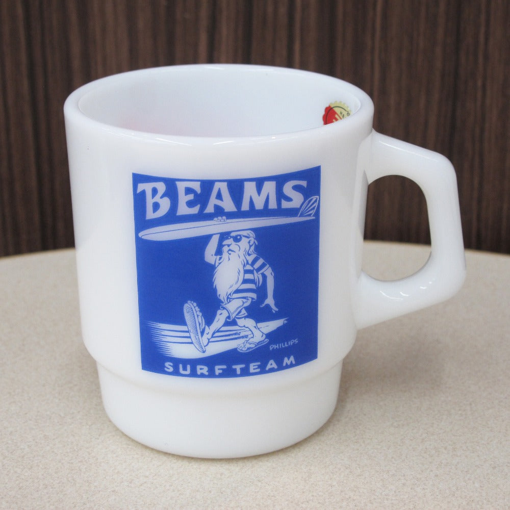 Fire-King ファイヤーキング マグカップ ジャパン スタッキングマグ BEAMS ビームス コラボ サーファー ジム・フィリップス 食器 雑貨 コレクション 未使用品