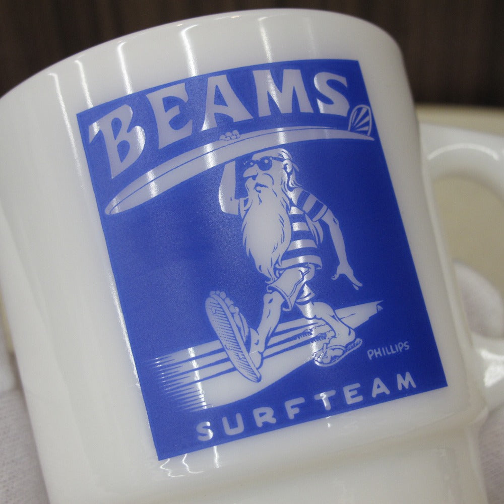 Fire-King ファイヤーキング マグカップ ジャパン スタッキングマグ BEAMS ビームス コラボ サーファー ジム・フィリップス 食器 雑貨 コレクション 未使用品