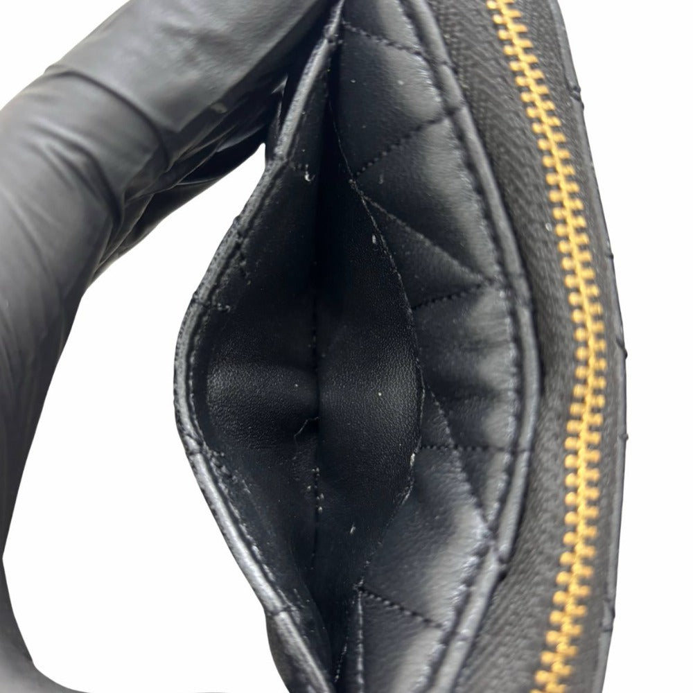 コーチ コインケース ブラック CM505 小銭入れ キルティング スモール ジップ アラウンド レザー コンパクト シンプル レディース COACH