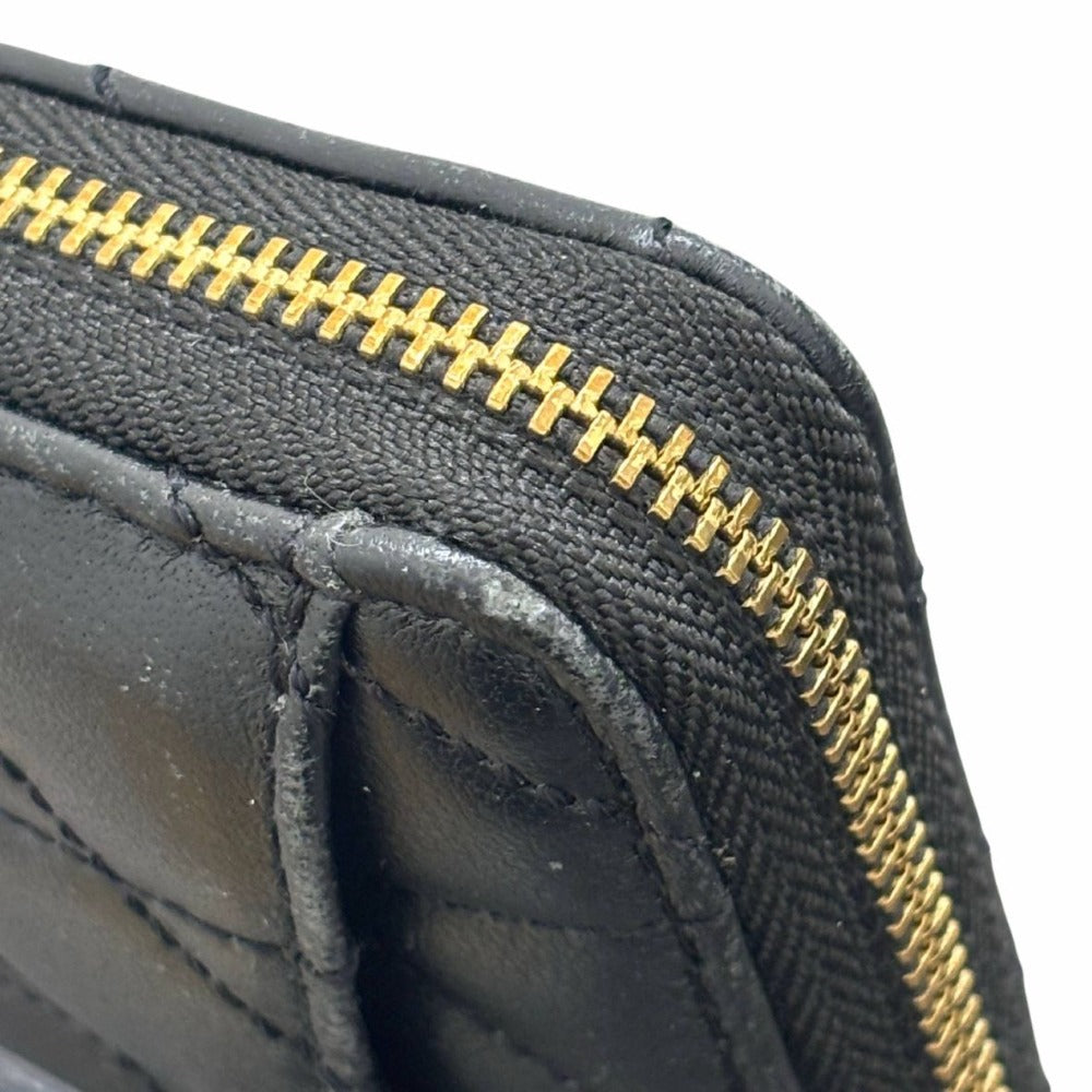 コーチ コインケース ブラック CM505 小銭入れ キルティング スモール ジップ アラウンド レザー コンパクト シンプル レディース COACH