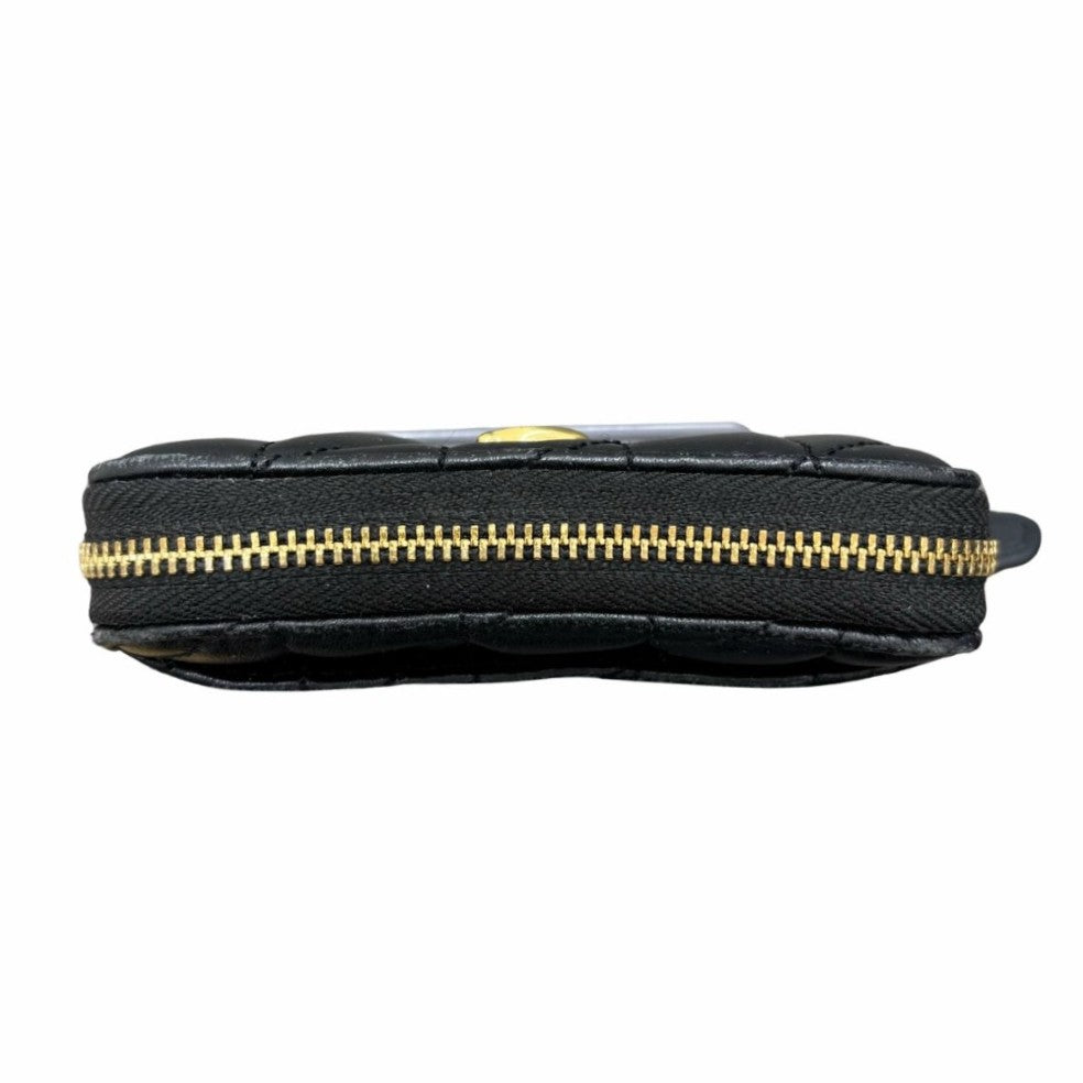 コーチ コインケース ブラック CM505 小銭入れ キルティング スモール ジップ アラウンド レザー コンパクト シンプル レディース COACH