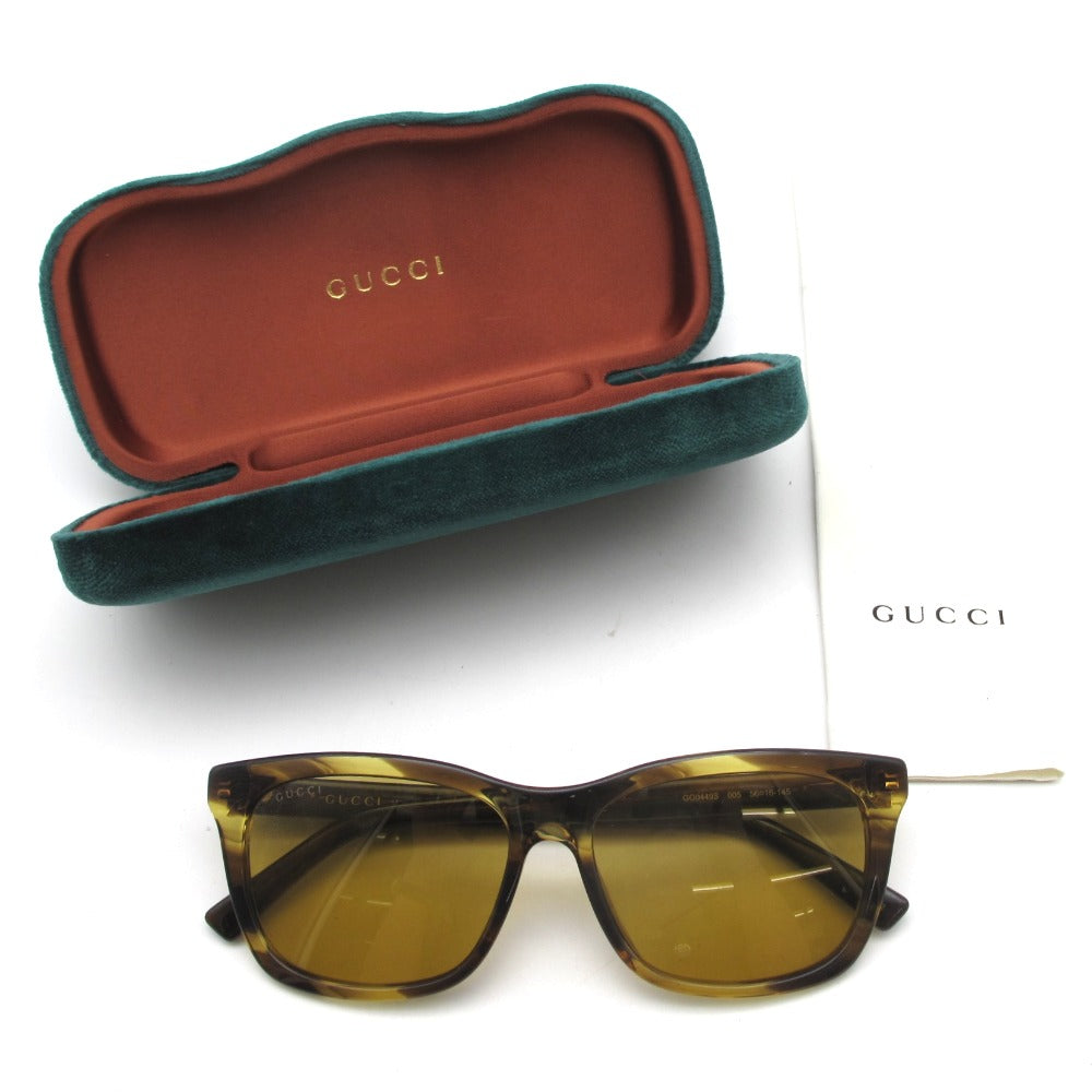 GUCCI グッチ サングラス GG0449S ウェリントン イエローデミ ハバナ プラスチック 56-16-145