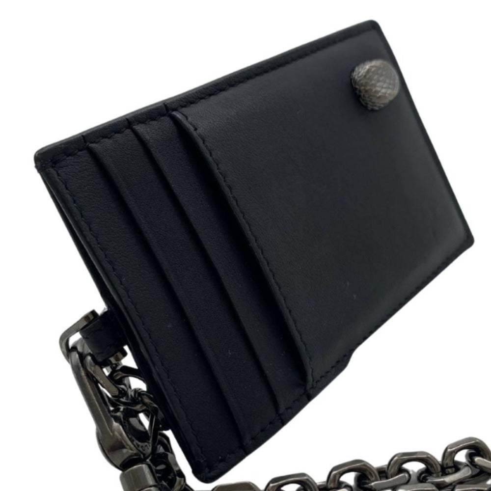 BVLGARI ブルガリ カードケース ブルガリ チェーン付きカードケース パスケース 蛇 ウィメンズ メンズ レディース ミニマリスト チェーン レザー